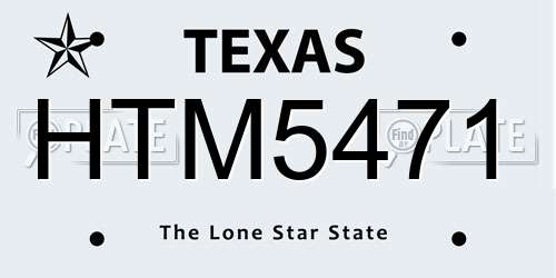 HTM5471 Texas License Plate
