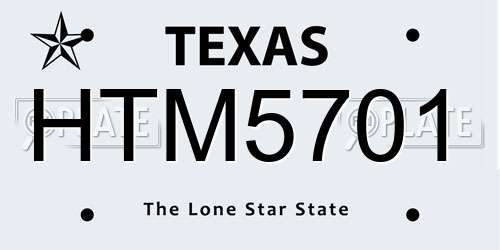 HTM5701 Texas License Plate