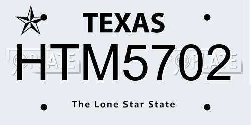 HTM5702 Texas License Plate