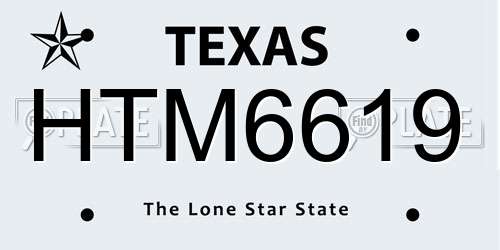 HTM6619 Texas License Plate