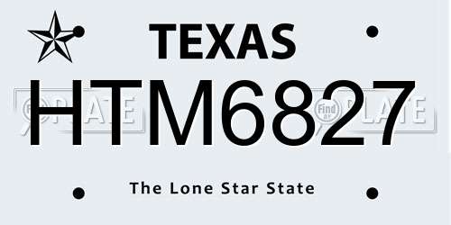 HTM6827 Texas License Plate