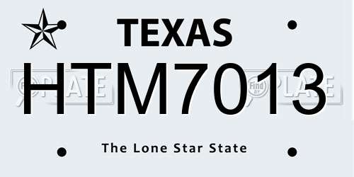 HTM7013 Texas License Plate