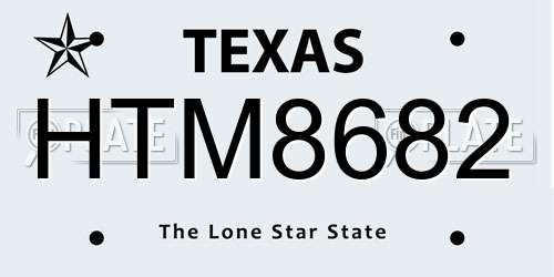 HTM8682 Texas License Plate
