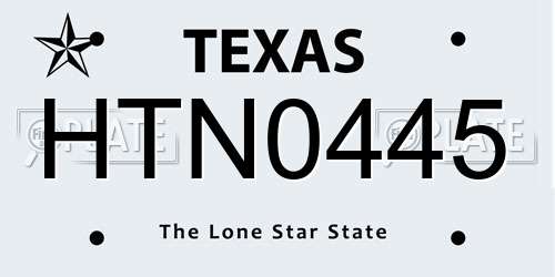 HTN0445 Texas License Plate