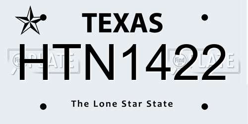HTN1422 Texas License Plate