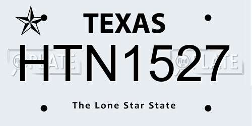 HTN1527 Texas License Plate