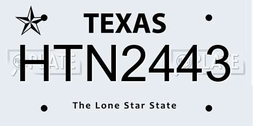 HTN2443 Texas License Plate