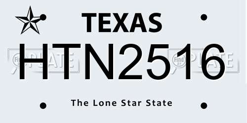 HTN2516 Texas License Plate