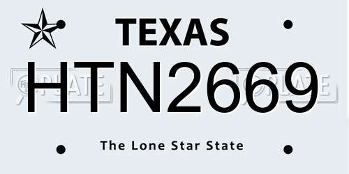 HTN2669 Texas License Plate