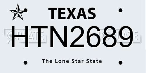 HTN2689 Texas License Plate