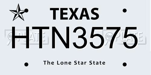 HTN3575 Texas License Plate