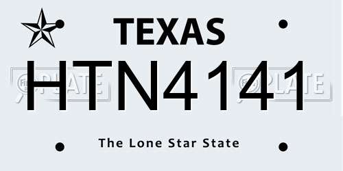 HTN4141 Texas License Plate
