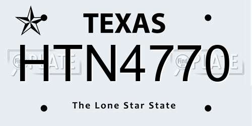 HTN4770 Texas License Plate