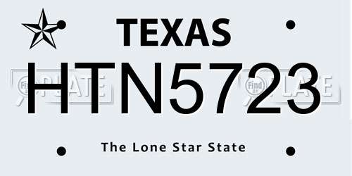 HTN5723 Texas License Plate
