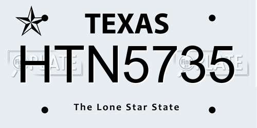 HTN5735 Texas License Plate