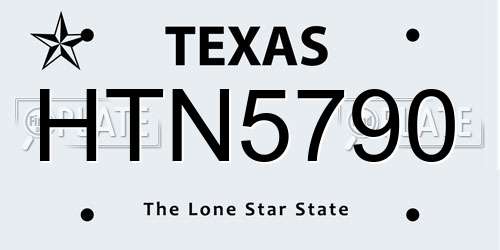 HTN5790 Texas License Plate