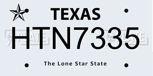 HTN7335 Texas License Plate