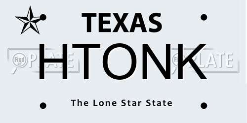 HTONK Texas License Plate