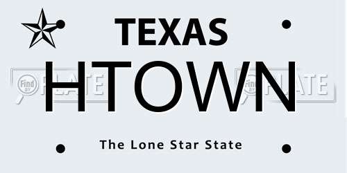 HTOWN Texas License Plate
