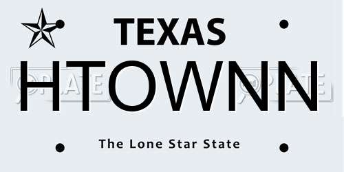 HTOWNN Texas License Plate