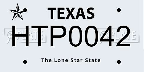 HTP0042 Texas License Plate