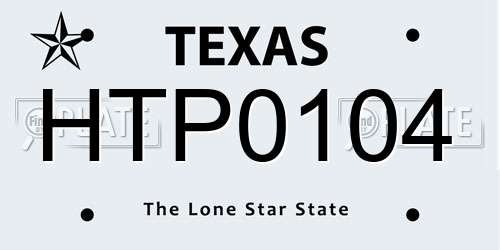 HTP0104 Texas License Plate