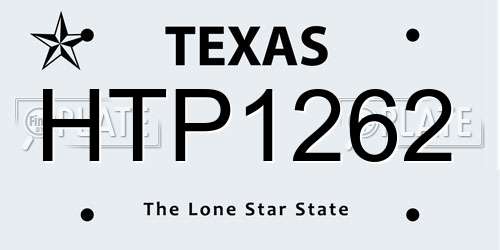 HTP1262 Texas License Plate