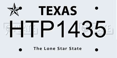 HTP1435 Texas License Plate