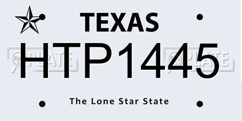 HTP1445 Texas License Plate