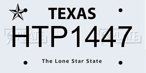 HTP1447 Texas License Plate