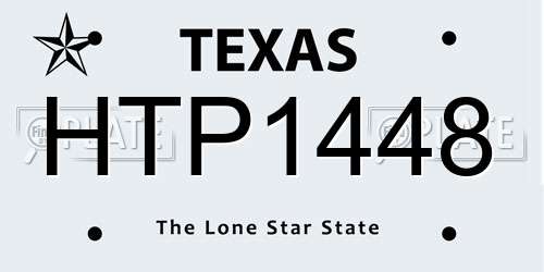 HTP1448 Texas License Plate