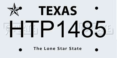 HTP1485 Texas License Plate
