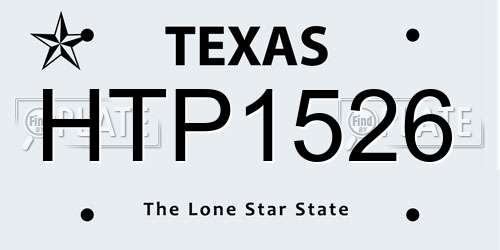 HTP1526 Texas License Plate