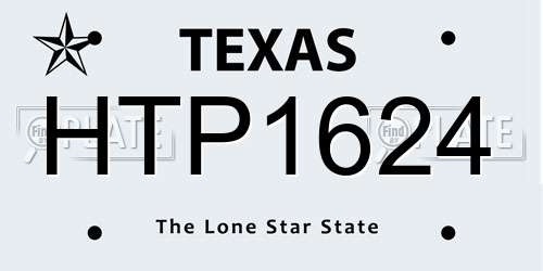 HTP1624 Texas License Plate