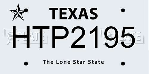 HTP2195 Texas License Plate