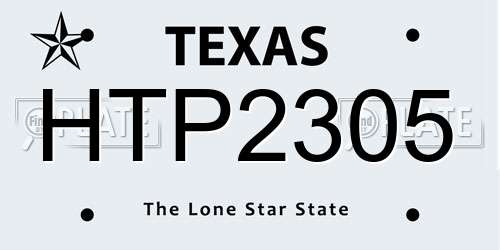 HTP2305 Texas License Plate
