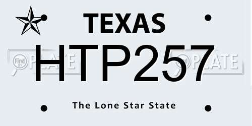 HTP257 Texas License Plate