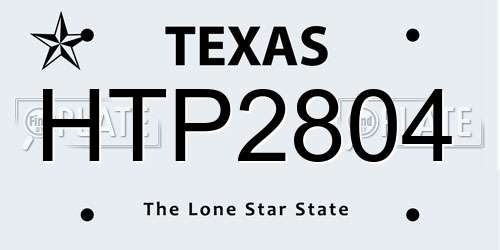 HTP2804 Texas License Plate