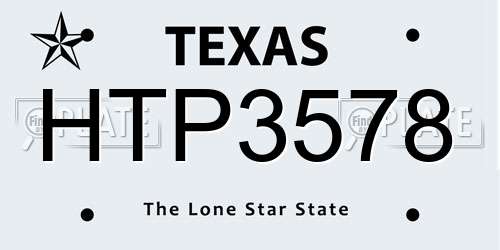 HTP3578 Texas License Plate