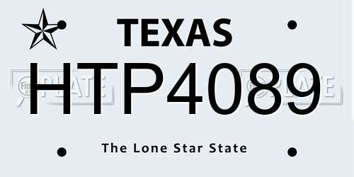 HTP4089 Texas License Plate