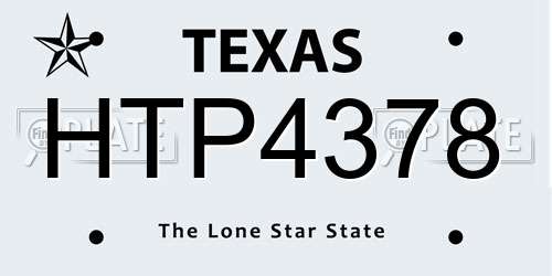 HTP4378 Texas License Plate