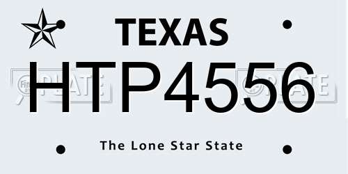 HTP4556 Texas License Plate