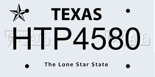 HTP4580 Texas License Plate