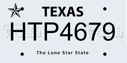 HTP4679 Texas License Plate