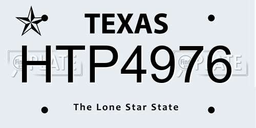 HTP4976 Texas License Plate