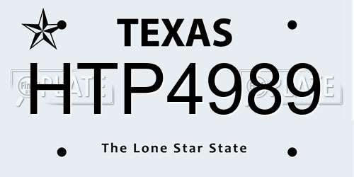 HTP4989 Texas License Plate