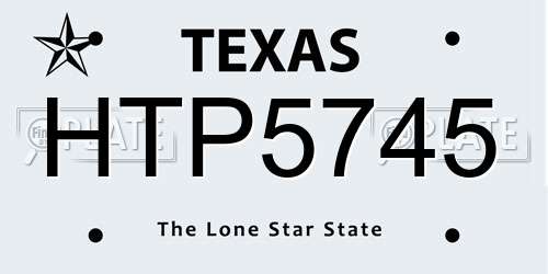 HTP5745 Texas License Plate