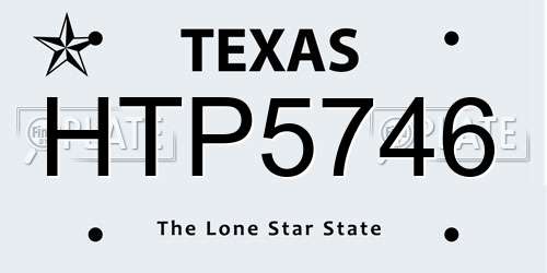 HTP5746 Texas License Plate