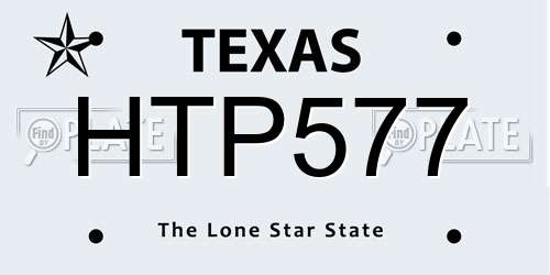 HTP577 Texas License Plate