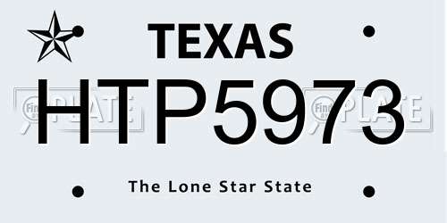 HTP5973 Texas License Plate